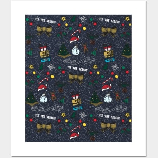 Tis the Season Christmas Pattern Posters and Art